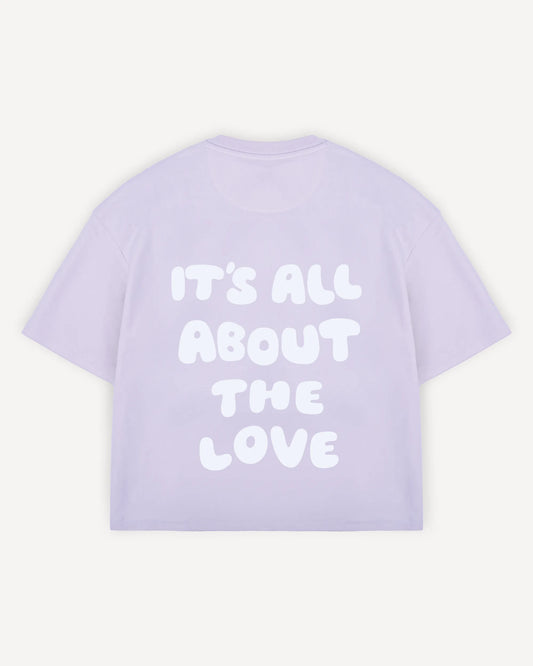 Cropped T-Shirt "it's all about the love"