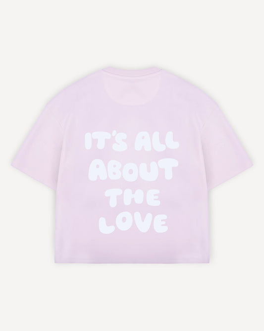 Cropped T-Shirt "it's all about the love"
